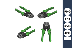 Wire Stripper Tool with Green Handles Multiple Angles Vector Product Image 1