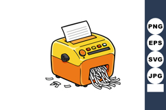 Paper shredder machine with yellow and orange body destroyin Product Image 1
