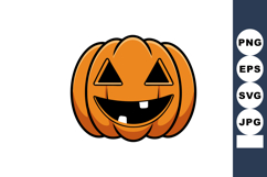 Halloween pumpkin jack o lantern happy face orange vector il Product Image 1