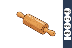 Wooden rolling pin kitchen tool with handles for baking and Product Image 1