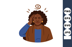 Woman Experiencing Headache Stress and Dizzy Feeling with Br Product Image 1