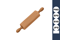 Wooden rolling pin kitchen tool for baking and cooking with Product Image 1