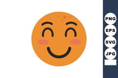 Smiling orange emoji face with blushing cheeks vector illust Product Image 1