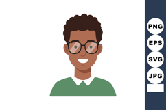 Young man smiling wearing glasses and green sweater avatar v Product Image 1