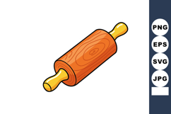 Wooden rolling pin kitchen tool for dough preparation cookin Product Image 1