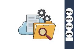 Folder with magnifying glass and cloud document file search Product Image 1