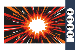 Explosive comic style burst with dynamic orange red black ra Product Image 1