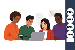 Diverse group of young professionals collaborating on laptop Product Image 1