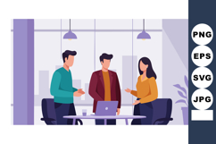 Business team discussing project in modern office with lapto Product Image 1