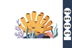 Colorful underwater coral reef with various sea plants and s Product Image 1