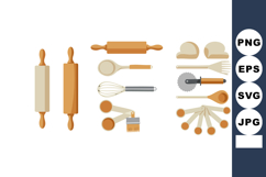 Baking tools rolling pins measuring spoons dough cutter whis Product Image 1