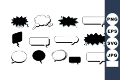 Comic style speech bubbles and thought clouds vector illustr Product Image 1