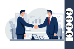 Businessmen shaking hands agreement in modern office environ Product Image 1