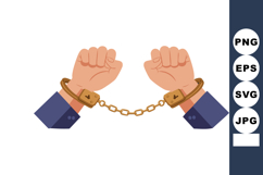 Hands in handcuffs breaking free symbolizing freedom and jus Product Image 1