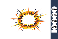 Comic Style Explosion Burst with Orange and Yellow Highlight Product Image 1