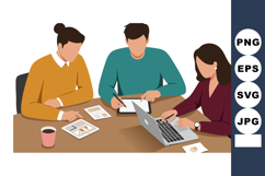 Three Collaborating People Working Together on Laptop and Do Product Image 1