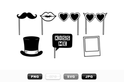 Photo Booth Props Vector SVG Clipart Set for Parties Product Image 1