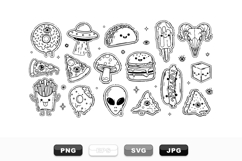 Quirky Food Cartoon Vector Clipart Bundle Product Image 1