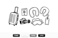 Hand Drawn Travel Essentials Clipart Bundle for Vacation Product Image 1