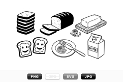 Hand Drawn Breakfast Food Clipart Bundle Set Product Image 1