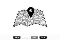 Hand Drawn City Map Location Icon SVG Bundle Product Image 1