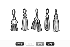 Tassel Vector Clipart Set With Decorative Hanging Designs Product Image 1