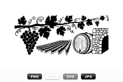 Hand Drawn Vintage Vineyard Clipart Bundle Set Product Image 1