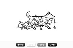 Hand Drawn Dog Wrapped In Christmas Lights Bundle Product Image 1