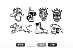 Hand Drawn Tattoo Badge Clipart Bundle For Crafts Product Image 1