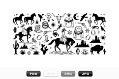 Hand Drawn Western Horse Clipart Vector Bundle Product Image 1
