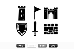 Hand Drawn Medieval Castle Icon Bundle For Crafts Product Image 1