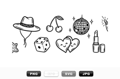 Retro Hand Drawn Doodle Clipart Bundle For Crafts Product Image 1