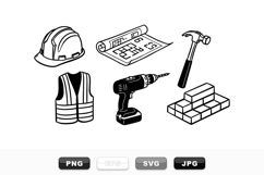 Construction Tools Vector Clipart Set for Builders Product Image 1