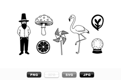 Vintage Hand Drawn Icon Clipart Bundle Set Product Image 1