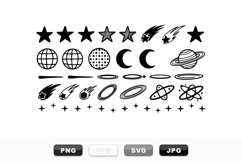 Hand Drawn Space Icons Vector Set For Crafts Product Image 1
