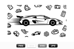 Racing Supercar Vector Clipart Set for Designers Product Image 1