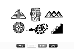Aztec Tribal Vector Icon Set For Crafts And Designs Product Image 1