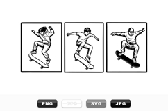 Hand Drawn Skateboard Trick Vector Set Bundle Product Image 1