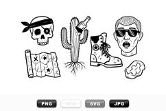 Vintage Retro Tattoo Elements Clipart Set Product Image 1