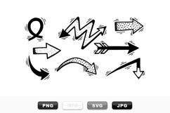 Hand Drawn Retro Arrow Clipart Collection Set Product Image 1