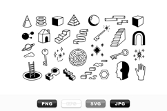 Minimalist Black Line Art Icons Vector Set Product Image 1