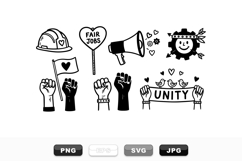Hand Drawn Protest Icon Vector Set for Activism Product Image 1