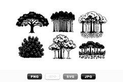 Hand Drawn Tree And Forest Clipart Set For Crafts Product Image 1