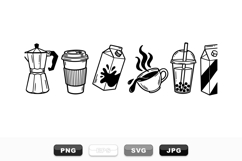 Hand Drawn Coffee Drink Vector Icon Set Product Image 1