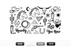 Western Cowboy Vector Clipart Set for Crafts Product Image 1