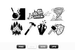Vector Industrial Tools And Nature Icon Set Product Image 1