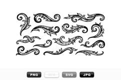 Vintage Scroll Flourish Vector Clipart Bundle Product Image 1