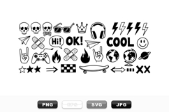 Hand Drawn Retro Rock and Pop Culture Icon Set Product Image 1
