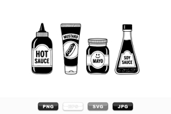 Vintage Style Condiment Bottle Clipart Collection Product Image 1