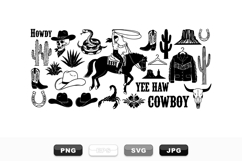 Western Cowboy Clipart Bundle for Rodeo and Crafts Product Image 1